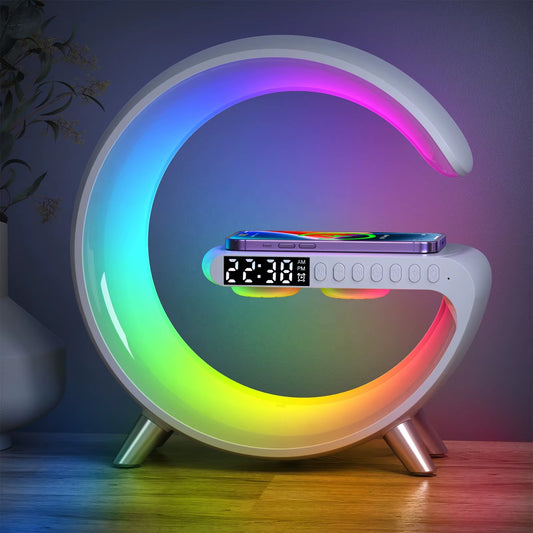 Table Lamp With Wireless Charging Alarm Clock