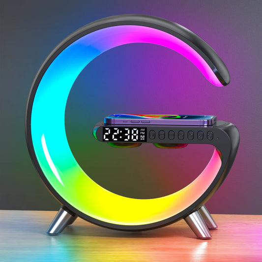 Table Lamp With Wireless Charging Alarm Clock